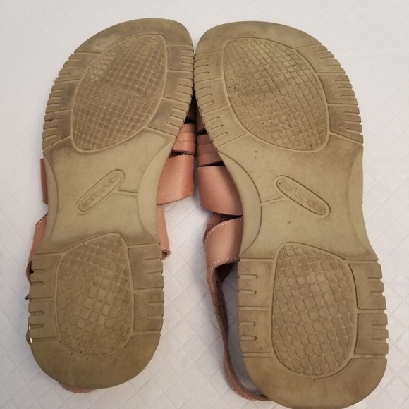 Soft Spots 100% Leather Sandals Size 7W Tan See Photos - Picture 9 of 9
